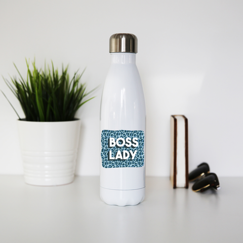 Boss lady animal print water bottle stainless steel reusable - Graphic Gear