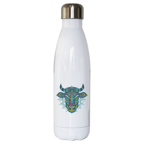 Mandala bull water bottle stainless steel reusable - Graphic Gear