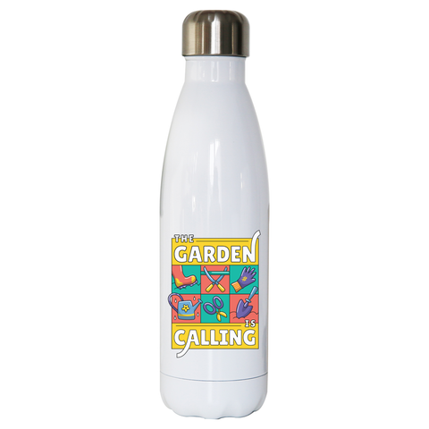 Garden calling illustration water bottle stainless steel reusable - Graphic Gear