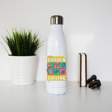 Garden calling illustration water bottle stainless steel reusable - Graphic Gear