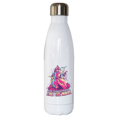 Trippy girl text water bottle stainless steel reusable - Graphic Gear