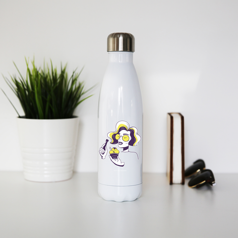 Ice cream girl water bottle stainless steel reusable - Graphic Gear