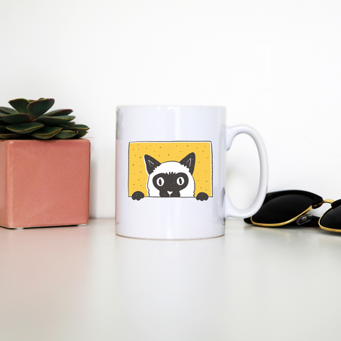 Peeking cat mug coffee tea cup - Graphic Gear