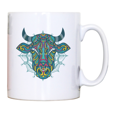 Mandala bull mug coffee tea cup - Graphic Gear