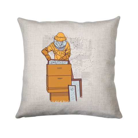 Beekeeper illustration cushion cover pillowcase linen home decor - Graphic Gear