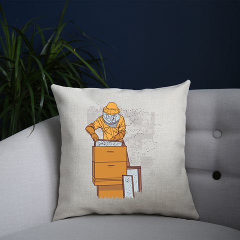 Beekeeper illustration cushion cover pillowcase linen home decor - Graphic Gear