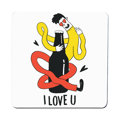 Beer lover cartoon coaster drink mat - Graphic Gear