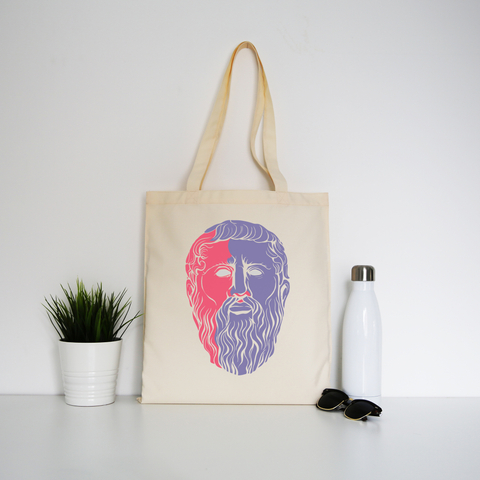 Plato philosopher tote bag canvas shopping - Graphic Gear