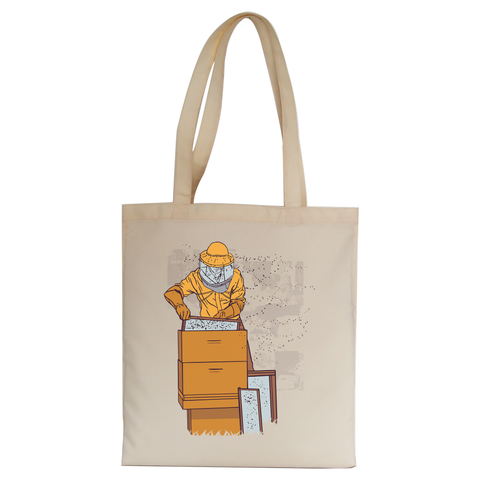 Beekeeper illustration tote bag canvas shopping - Graphic Gear