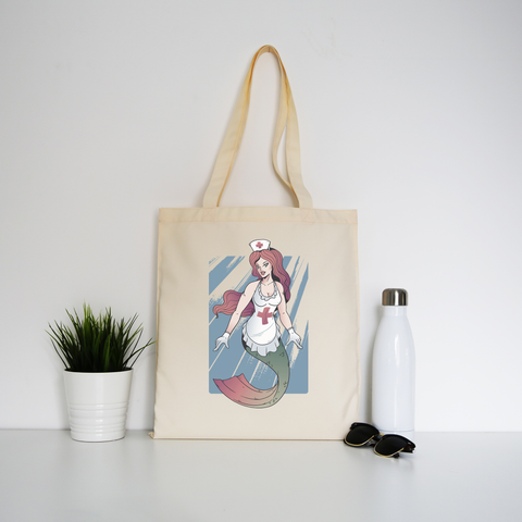 Mermaid Nurse tote bag canvas shopping - Graphic Gear