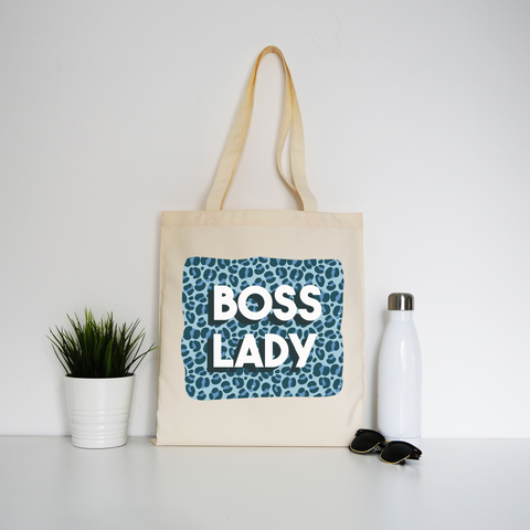 Boss lady animal print tote bag canvas shopping - Graphic Gear