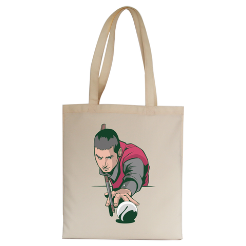 Pool player tote bag canvas shopping - Graphic Gear