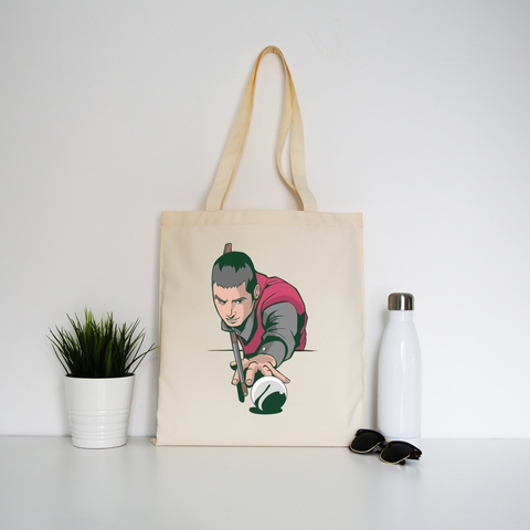 Pool player tote bag canvas shopping - Graphic Gear