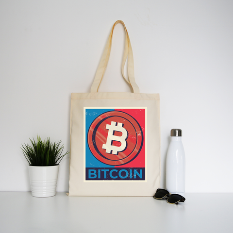 Bitcoin coin tote bag canvas shopping - Graphic Gear