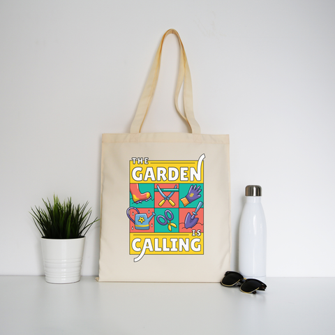Garden calling illustration tote bag canvas shopping - Graphic Gear