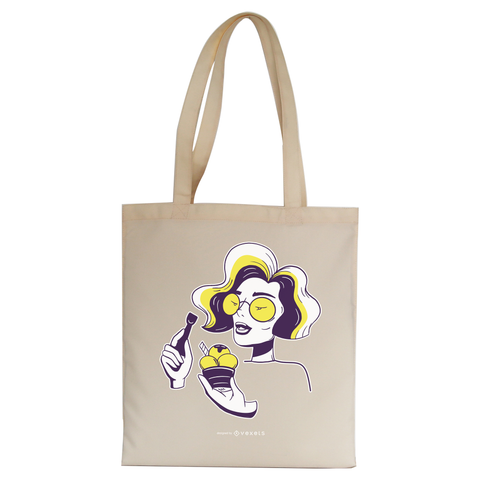 Ice cream girl tote bag canvas shopping - Graphic Gear