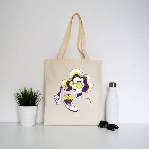 Ice cream girl tote bag canvas shopping - Graphic Gear