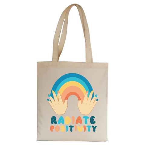 Radiate positivity quote tote bag canvas shopping - Graphic Gear