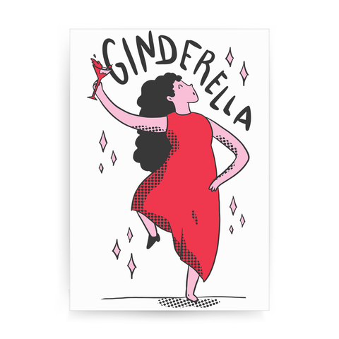 Ginderella funny cartoon print poster wall art decor - Graphic Gear
