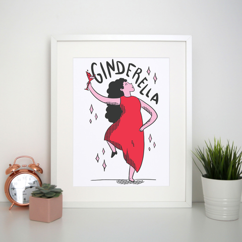 Ginderella funny cartoon print poster wall art decor - Graphic Gear