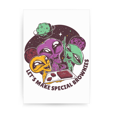 Aliens and brownies print poster wall art decor - Graphic Gear