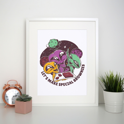 Aliens and brownies print poster wall art decor - Graphic Gear