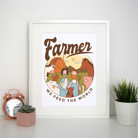 Farmer Illustration print poster wall art decor - Graphic Gear