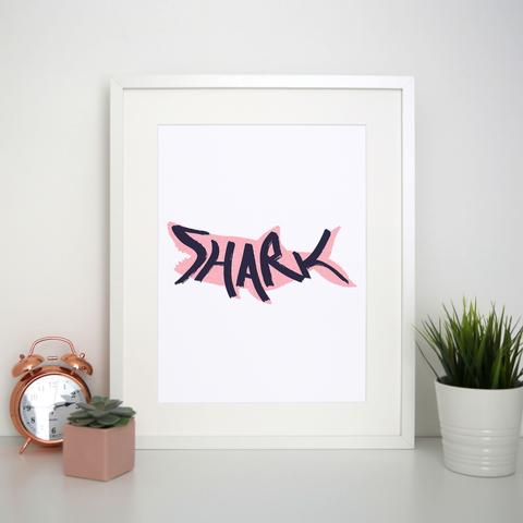 Shark lettering print poster wall art decor - Graphic Gear