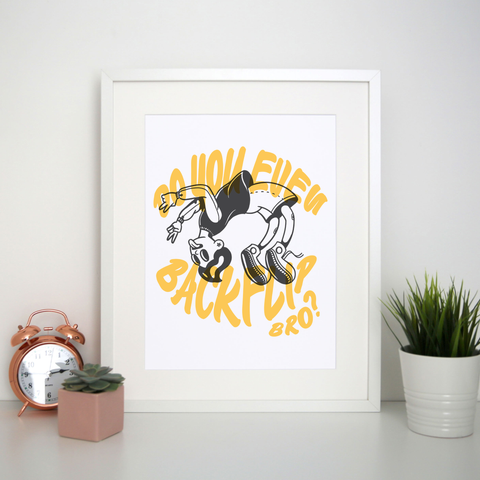 Backflip cartoon text print poster wall art decor - Graphic Gear