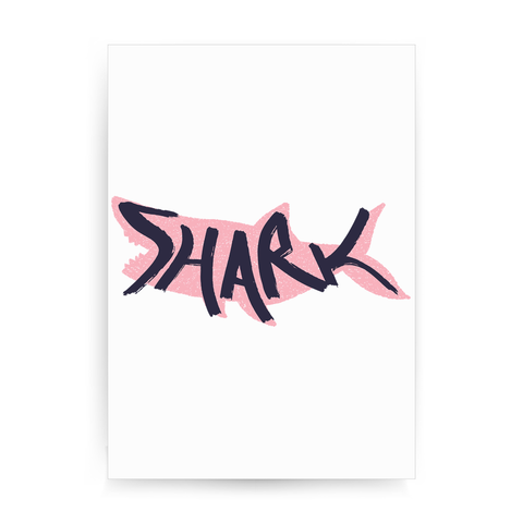 Shark lettering print poster wall art decor - Graphic Gear