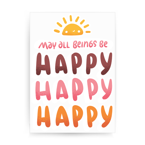 Happy happy print poster wall art decor - Graphic Gear