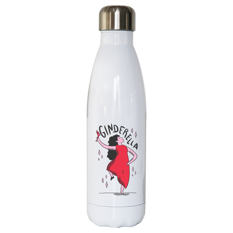 Ginderella funny cartoon water bottle stainless steel reusable - Graphic Gear