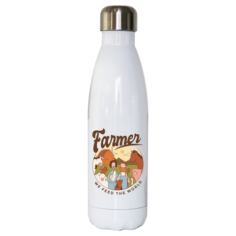 Farmer Illustration water bottle stainless steel reusable - Graphic Gear
