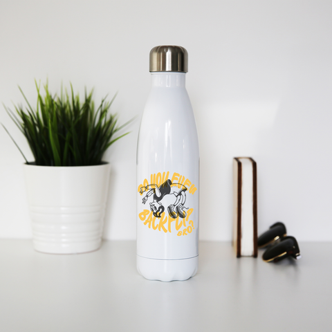 Backflip cartoon text water bottle stainless steel reusable - Graphic Gear