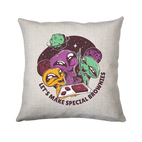 Aliens and brownies cushion cover pillowcase linen home decor - Graphic Gear