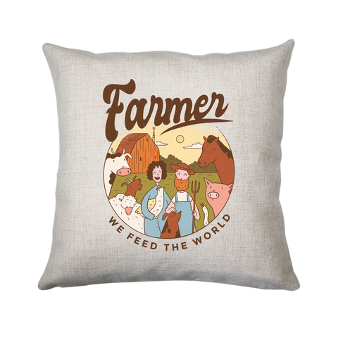 Farmer Illustration cushion cover pillowcase linen home decor - Graphic Gear