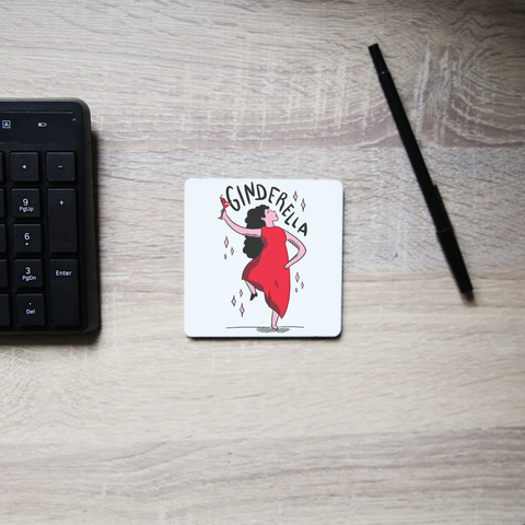Ginderella funny cartoon coaster drink mat - Graphic Gear