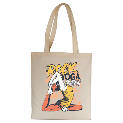 Rock yoga queen tote bag canvas shopping - Graphic Gear