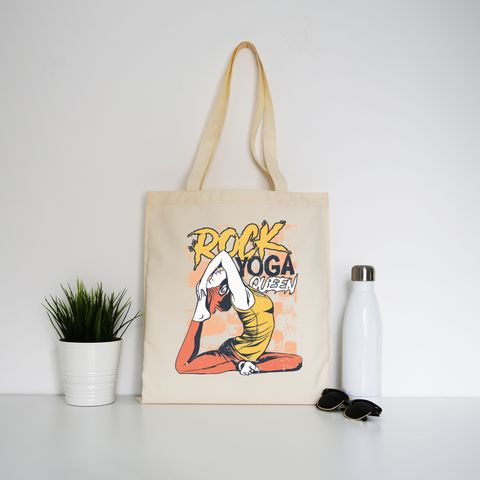 Rock yoga queen tote bag canvas shopping - Graphic Gear