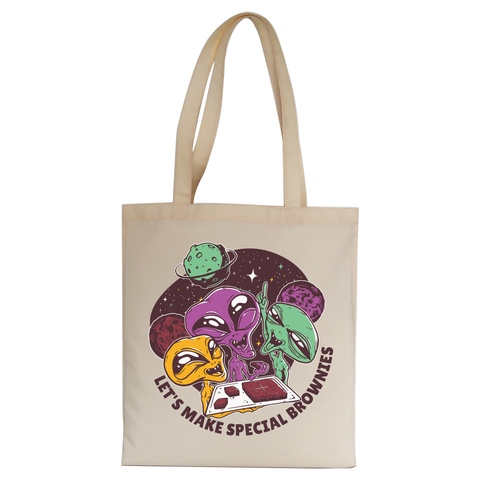 Aliens and brownies tote bag canvas shopping - Graphic Gear