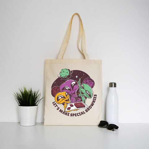 Aliens and brownies tote bag canvas shopping - Graphic Gear