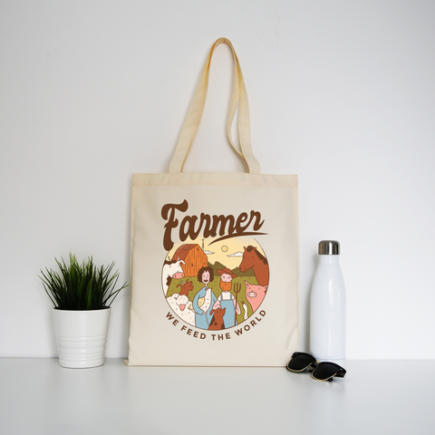 Farmer Illustration tote bag canvas shopping - Graphic Gear