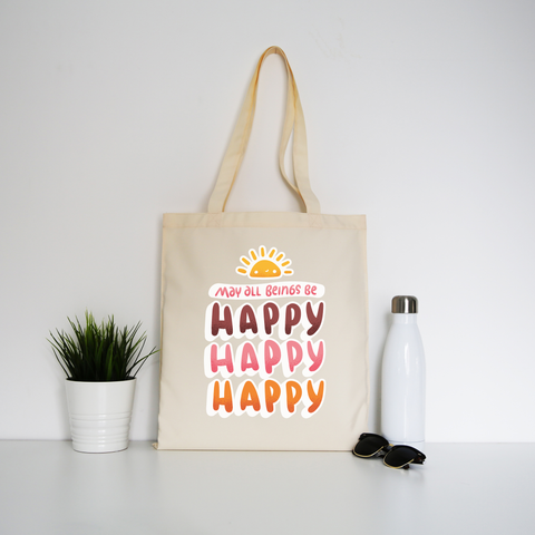 Happy happy tote bag canvas shopping - Graphic Gear