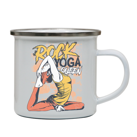 Rock yoga queen enamel camping mug outdoor cup colors - Graphic Gear