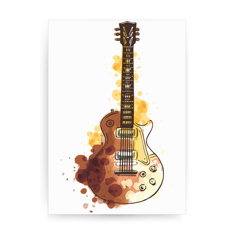 Watercolor guitar print poster wall art decor - Graphic Gear