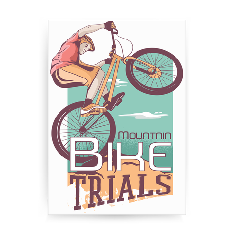 Mountain biker print poster wall art decor - Graphic Gear