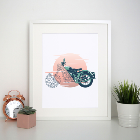 Geometric motorcycle print poster wall art decor - Graphic Gear