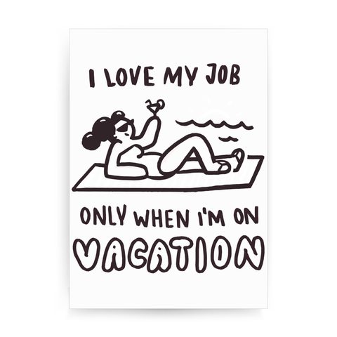 Vacation doodle text print poster wall art decor - Graphic Gear