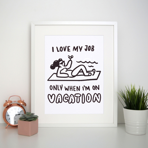 Vacation doodle text print poster wall art decor - Graphic Gear