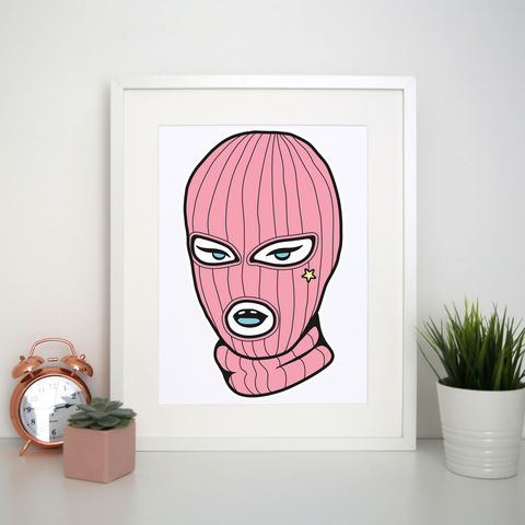 Pin ski mask print poster wall art decor - Graphic Gear